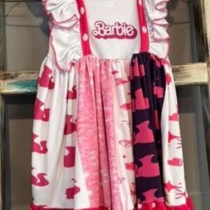 Barbie Pink and White Ruffled Dress